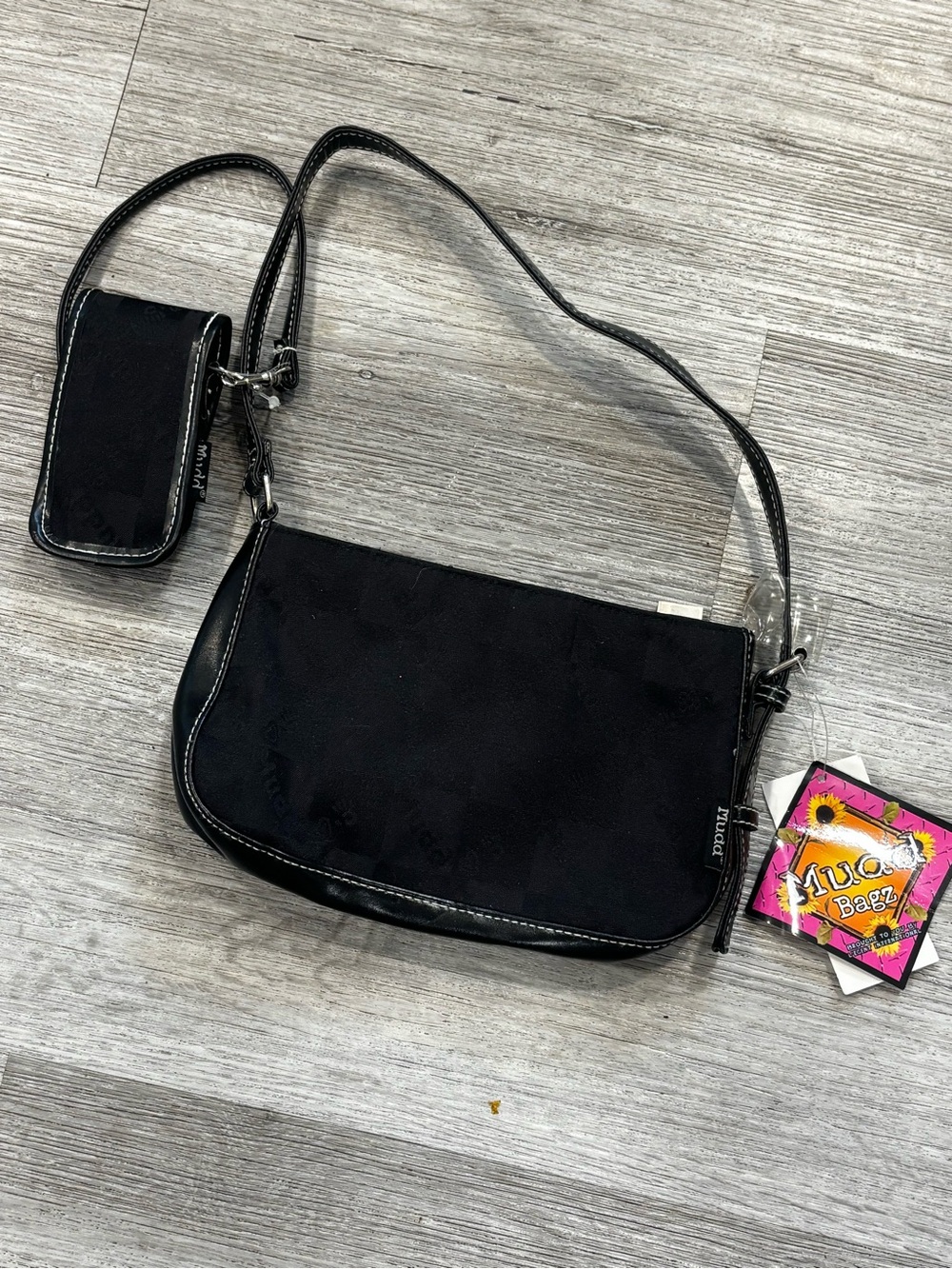 Mudd Black Shoulder Bag logo new deadstock y2k 90s purse festival feminine